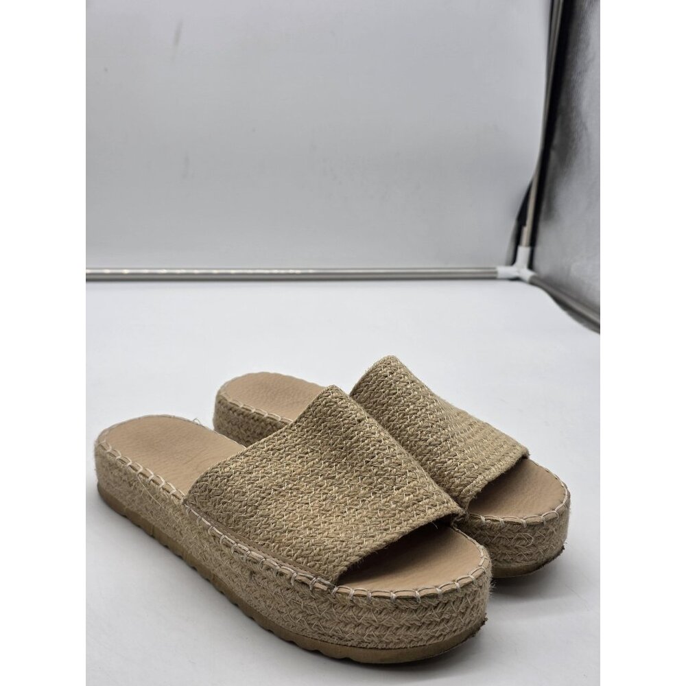 beach by Matisse Espadrille Platform Wedge Sandals Womens 10 Beige Del Mar Shoes